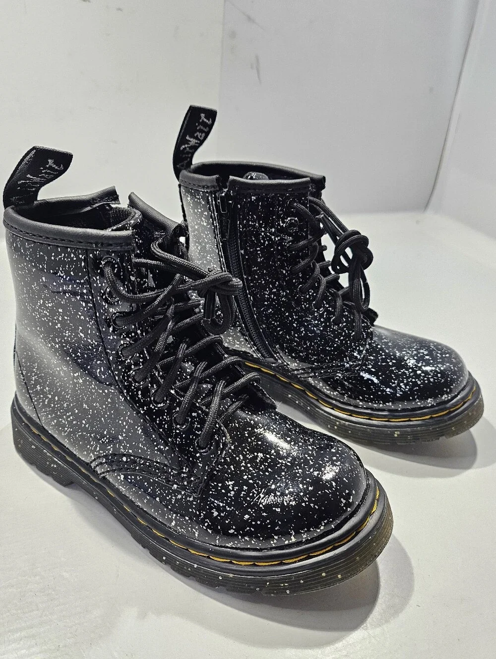 DR MARTENS BABY TODDLER 1460 LACE UP COSMIC GLITTET ANKLE BOOT SIZE 9